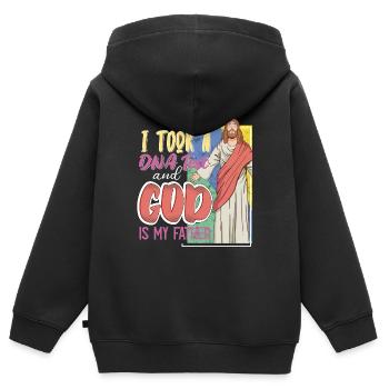 I Took A DNA Test And God Is My Father 21 - Kinder Premium Organic Zip Hoodie - Schwarz - Hinten - AI Model Kid Male (0cm)