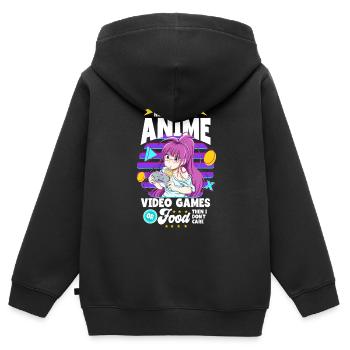 Anime Spruch Weeb Otaku - Kinder Premium Organic Zip Hoodie - Schwarz - Hinten - AI Model Kid Male (0cm)