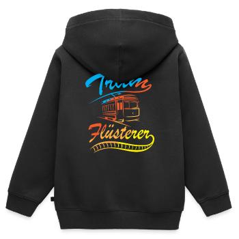 Straßenbahn Straßenbahnfahrer Tram Trambahn - Kinder Premium Organic Zip Hoodie - Schwarz - Hinten - AI Model Kid Male (0cm)