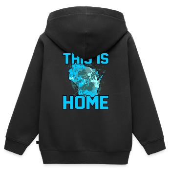 Startseite Wisconsin geschenk - Kinder Premium Organic Zip Hoodie - Schwarz - Hinten - AI Model Kid Male (0cm)
