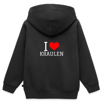 Nager en disant drôle J’aime ramper - Sweat Premium à capuche zippé enfant bio - noir - Dos - AI Model Kid Male (0cm)