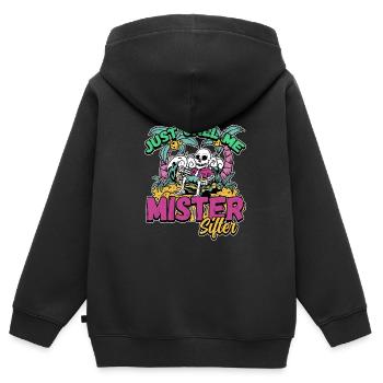 Conception de collecteur de dents fossiles pour un fossile de requin - Sweat Premium à capuche zippé enfant bio - noir - Dos - AI Model Kid Male (0cm)