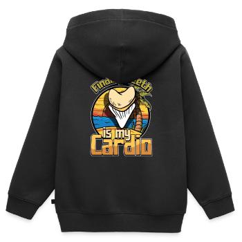 Conception de collecteur de dents fossiles pour un fossile de requin - Sweat Premium à capuche zippé enfant bio - noir - Dos - AI Model Kid Male (0cm)
