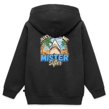 Conception de collecteur de dents fossiles pour un fossile de requin - Sweat Premium à capuche zippé enfant bio - noir - Dos - AI Model Kid Male (0cm)