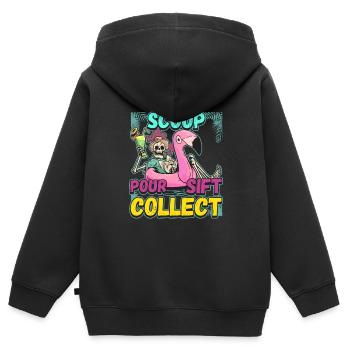 Conception de collecteur de dents fossiles pour un fossile de requin - Sweat Premium à capuche zippé enfant bio - noir - Dos - AI Model Kid Male (0cm)