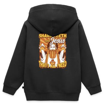 Conception de collecteur de dents fossiles pour un fossile de requin - Sweat Premium à capuche zippé enfant bio - noir - Dos - AI Model Kid Male (0cm)