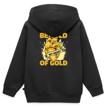 Mines d’or - Sweat Premium à capuche zippé enfant bio - noir - Dos - AI Model Kid Male (0cm)