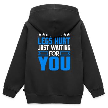 J’ai mal aux jambes juste en t’attendant 7 - Sweat Premium à capuche zippé enfant bio - noir - Dos - AI Model Kid Male (0cm)
