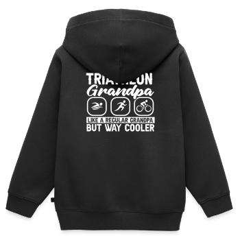 Triathlon - Sweat Premium à capuche zippé enfant bio - noir - Dos - AI Model Kid Male (0cm)