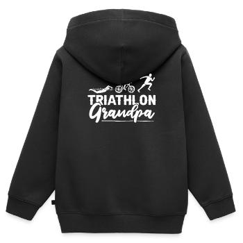 Triathlon - Sweat Premium à capuche zippé enfant bio - noir - Dos - AI Model Kid Male (0cm)