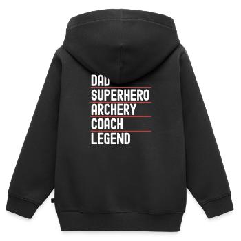 Tir à l’arc Flèche Tir à l’arc Tir à l’arc - Sweat Premium à capuche zippé enfant bio - noir - Dos - AI Model Kid Male (0cm)