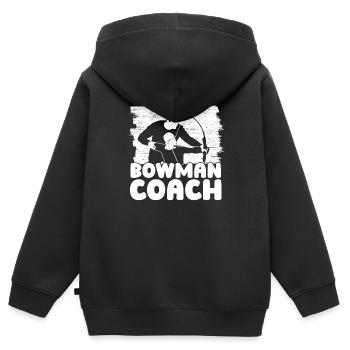 Tir à l’arc Flèche Tir à l’arc Tir à l’arc - Sweat Premium à capuche zippé enfant bio - noir - Dos - AI Model Kid Male (0cm)