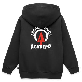 Tir à l’arc Flèche Tir à l’arc Tir à l’arc - Sweat Premium à capuche zippé enfant bio - noir - Dos - AI Model Kid Male (0cm)