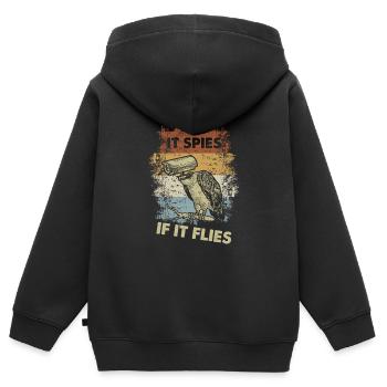 Vintage Spy Surveillance Birds Arent Real - Kids Premium Organic Zip-up Hoodie - black - Back - AI Model Kid Male (0cm)