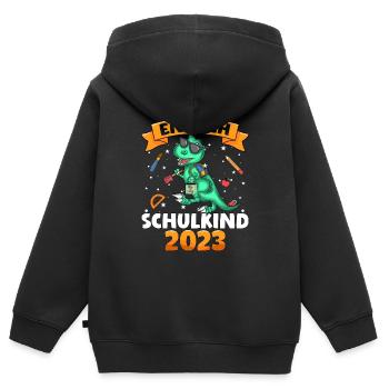 Endlich Schulkind 2023 1. Klasse - Kinder Premium Organic Zip Hoodie - Schwarz - Hinten - AI Model Kid Male (0cm)