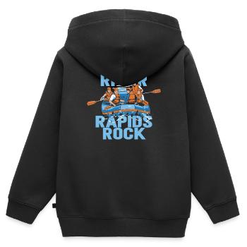 Rafting Wildwasser Kanu Kajak - Kinder Premium Organic Zip Hoodie - Schwarz - Hinten - AI Model Kid Male (0cm)