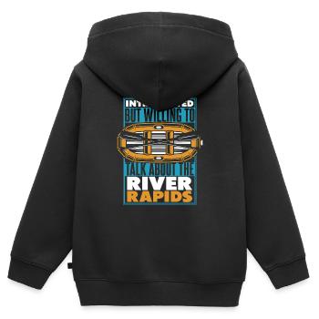 Rafting Wildwasser Kanu Kajak - Kinder Premium Organic Zip Hoodie - Schwarz - Hinten - AI Model Kid Male (0cm)