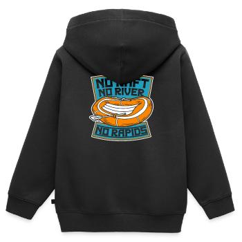 Rafting Wildwasser Kanu Kajak - Kinder Premium Organic Zip Hoodie - Schwarz - Hinten - AI Model Kid Male (0cm)