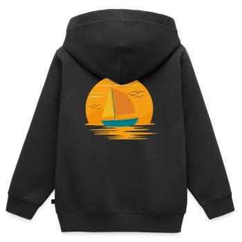 Entspannte Sommer Brise - Kinder Premium Organic Zip Hoodie - Schwarz - Hinten - AI Model Kid Male (0cm)