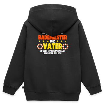 Rettungsschwimmer Bademeister - Kinder Premium Organic Zip Hoodie - Schwarz - Hinten - AI Model Kid Male (0cm)