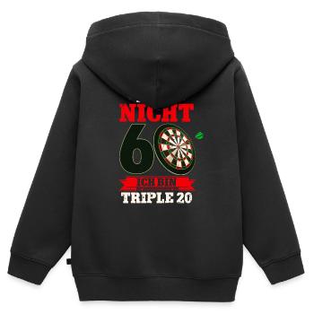 Ich bin nicht 60 ich bin Triple 20 - 60. - Kinder Premium Organic Zip Hoodie - Schwarz - Hinten - AI Model Kid Male (0cm)
