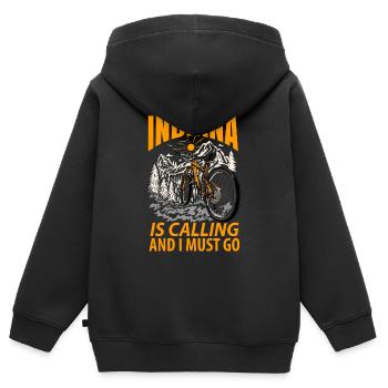 Indiana reisen geschenk - Kinder Premium Organic Zip Hoodie - Schwarz - Hinten - AI Model Kid Male (0cm)