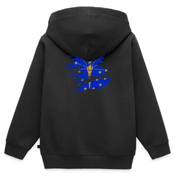 Indiana stolz geschenk - Kinder Premium Organic Zip Hoodie - Schwarz - Hinten - AI Model Kid Male (0cm)