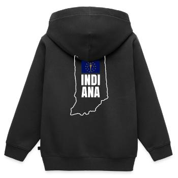 Indiana haus geschenk - Kinder Premium Organic Zip Hoodie - Schwarz - Hinten - AI Model Kid Male (0cm)