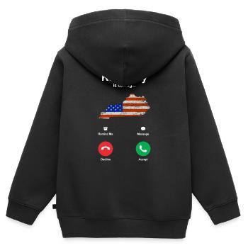 Erkundung Von Kentucky Gift - Kinder Premium Organic Zip Hoodie - Schwarz - Hinten - AI Model Kid Male (0cm)