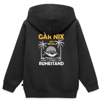 Ruhestand Strang Urlaub - Kinder Premium Organic Zip Hoodie - Schwarz - Hinten - AI Model Kid Male (0cm)