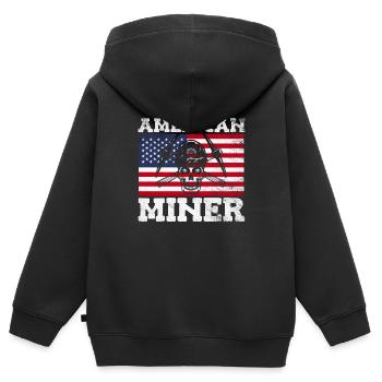 Gold Mining Gold Mine - Kids Premium Organic Zip-up Hoodie - black - Back - AI Model Kid Male (0cm)