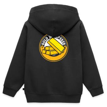 Gold Mining Gold Mine - Kids Premium Organic Zip-up Hoodie - black - Back - AI Model Kid Male (0cm)