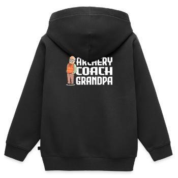 Tir à l’arc Flèche Tir à l’arc Tir à l’arc - Sweat Premium à capuche zippé enfant bio - noir - Dos - AI Model Kid Male (0cm)