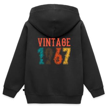 Geburtstag Papa Vintage 1967 - Kinder Premium Organic Zip Hoodie - Schwarz - Hinten - AI Model Kid Male (0cm)