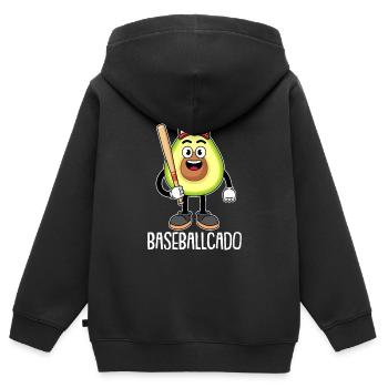 Baseball - Kinder Premium Organic Zip Hoodie - Schwarz - Hinten - AI Model Kid Male (0cm)