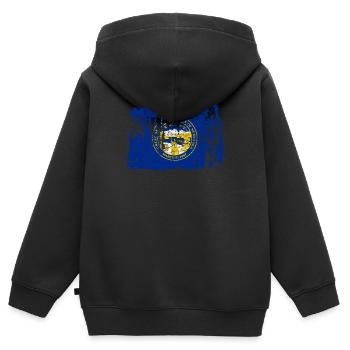 Reisendes Nebraska geschenk - Kinder Premium Organic Zip Hoodie - Schwarz - Hinten - AI Model Kid Male (0cm)
