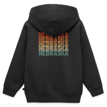 Nebraska bewohner geschenk - Kinder Premium Organic Zip Hoodie - Schwarz - Hinten - AI Model Kid Male (0cm)