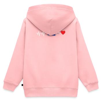 Nebraska herzschlag geschenk - Kinder Premium Organic Zip Hoodie - Rosa - Hinten - AI Model Kid Female (0cm)
