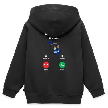 Reisendes Michigan geschenk - Kinder Premium Organic Zip Hoodie - Schwarz - Hinten - AI Model Kid Male (0cm)