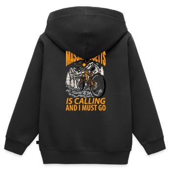 Reise massachusetts geschenk - Kinder Premium Organic Zip Hoodie - Schwarz - Hinten - AI Model Kid Male (0cm)