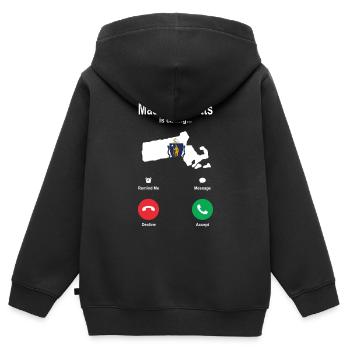 Schönes Massachusetts geschenk - Kinder Premium Organic Zip Hoodie - Schwarz - Hinten - AI Model Kid Male (0cm)