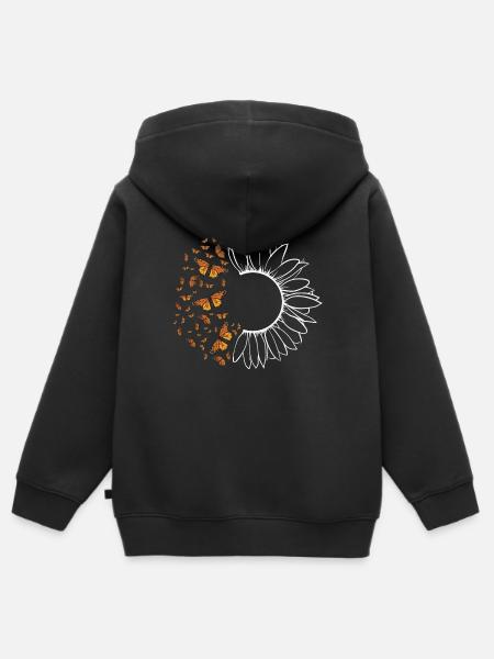 Entomology Milkweed Monarch Butterfly - Kinder Premium Organic Zip Hoodie - Schwarz
