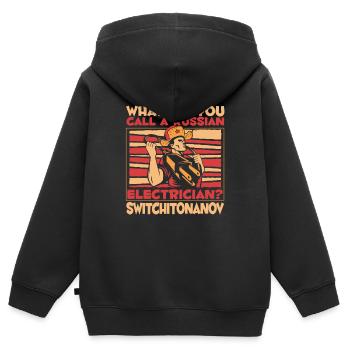 Elektriker Elektrotechniker Elektroniker - Kinder Premium Organic Zip Hoodie - Schwarz - Hinten - AI Model Kid Male (0cm)