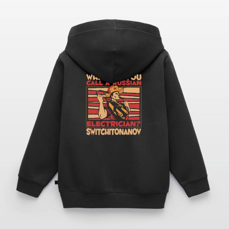 Electrician Electrical Engineer Electronics Technician Kids Premium Organic Zip-up Hoodie