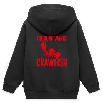 The Bump Wants Crawfish 3 - Kinder Premium Organic Zip Hoodie - Schwarz - Hinten - AI Model Kid Male (0cm)