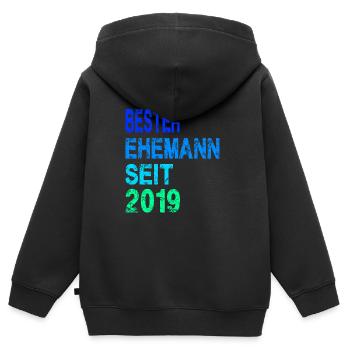 Bester Ehemann seit 2019 - Kinder Premium Organic Zip Hoodie - Schwarz - Hinten - AI Model Kid Male (0cm)