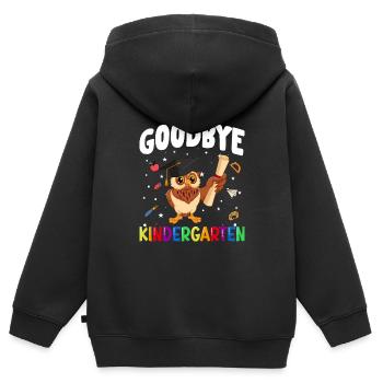 Goodbye Kindergarten Eule Schultüte - Kinder Premium Organic Zip Hoodie - Schwarz - Hinten - AI Model Kid Male (0cm)