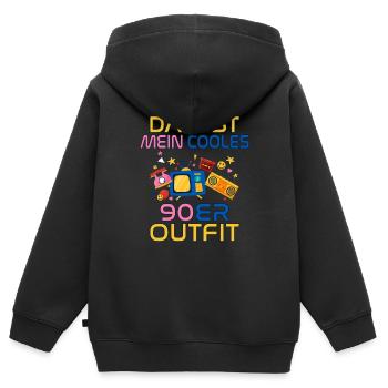 Das ist mein cooles 90er Outfit Neunziger Retro - Kinder Premium Organic Zip Hoodie - Schwarz - Hinten - AI Model Kid Male (0cm)