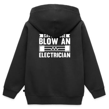 Elektriker Elektrotechniker Elektroniker - Kinder Premium Organic Zip Hoodie - Schwarz - Hinten - AI Model Kid Male (0cm)