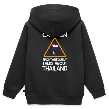 Thailand - Kinder Premium Organic Zip Hoodie - Schwarz - Hinten - AI Model Kid Male (0cm)